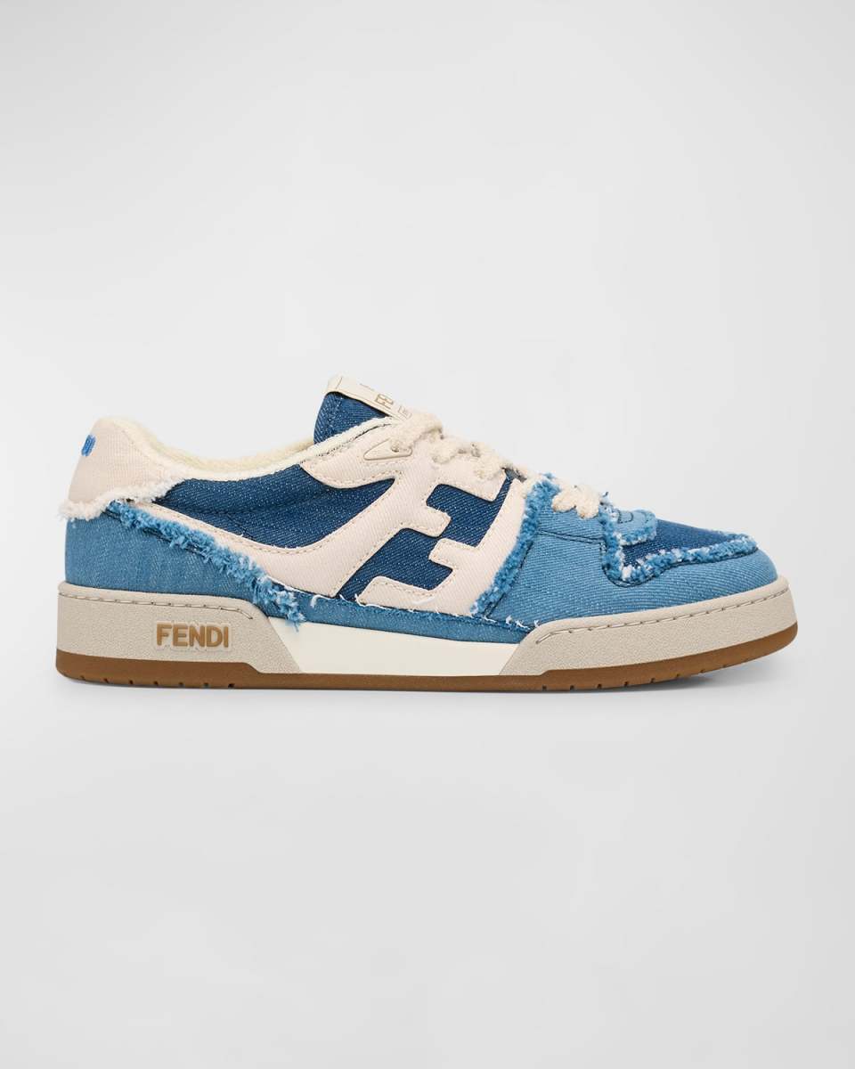 Match Distressed Denim Sneakers